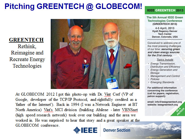 Pitching Greentech at Globecom
