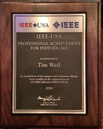 IEEE USA Service Award Placard