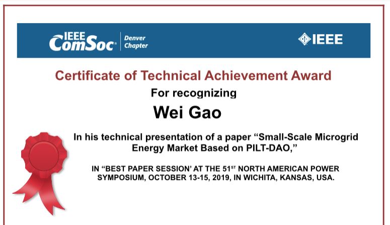 NAPS Conference Outstanding Paper - 'Small-Scale Microgrid Energy Market Based on PILT-DAO"